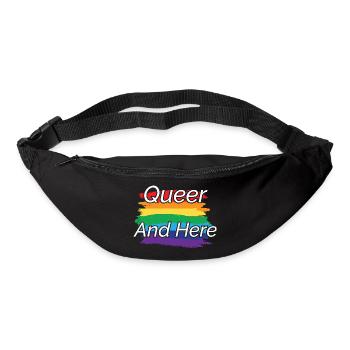 Fierté queer : design arc-en-ciel - Sac banane - noir - Devant