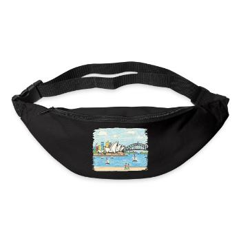 Sydney Opera House Harbour Bridge Skizzenkunst - Gürteltasche - Schwarz - Vorne