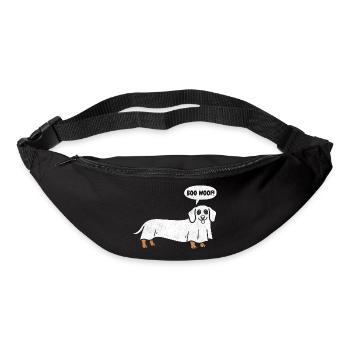 Teckel Boo Woof - Chien fantôme drôle d’Halloween - Sac banane - noir - Devant