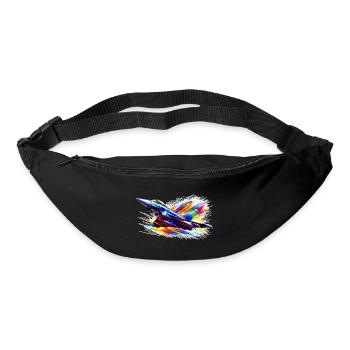 Avion de chasse / Eurofighter - Color Splash - Sac banane - noir - Devant