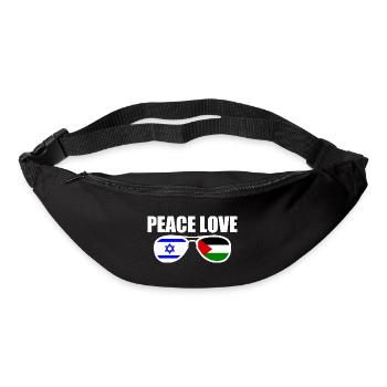 Peace and love for israel free palestine - Sac banane - noir - Devant