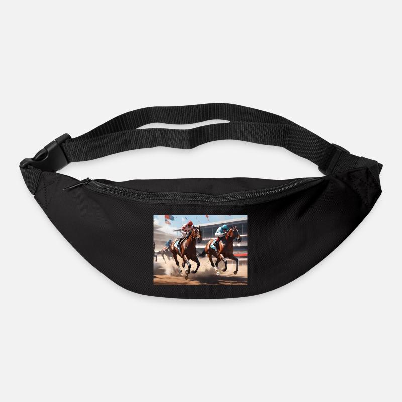 Course de chevaux #1 - Sac banane - noir
