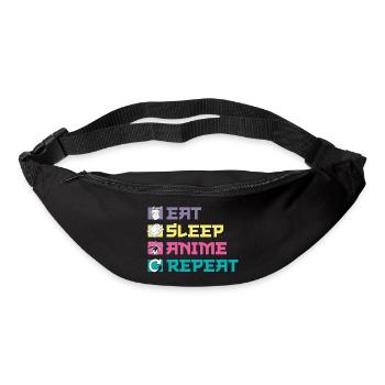 Eat, Sleep, Anime, Repeat - Bum bag - black - Front