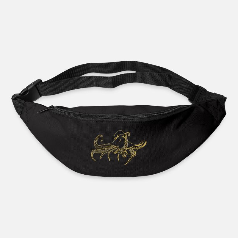 Illustrated designs with octopus - Bum bag - black