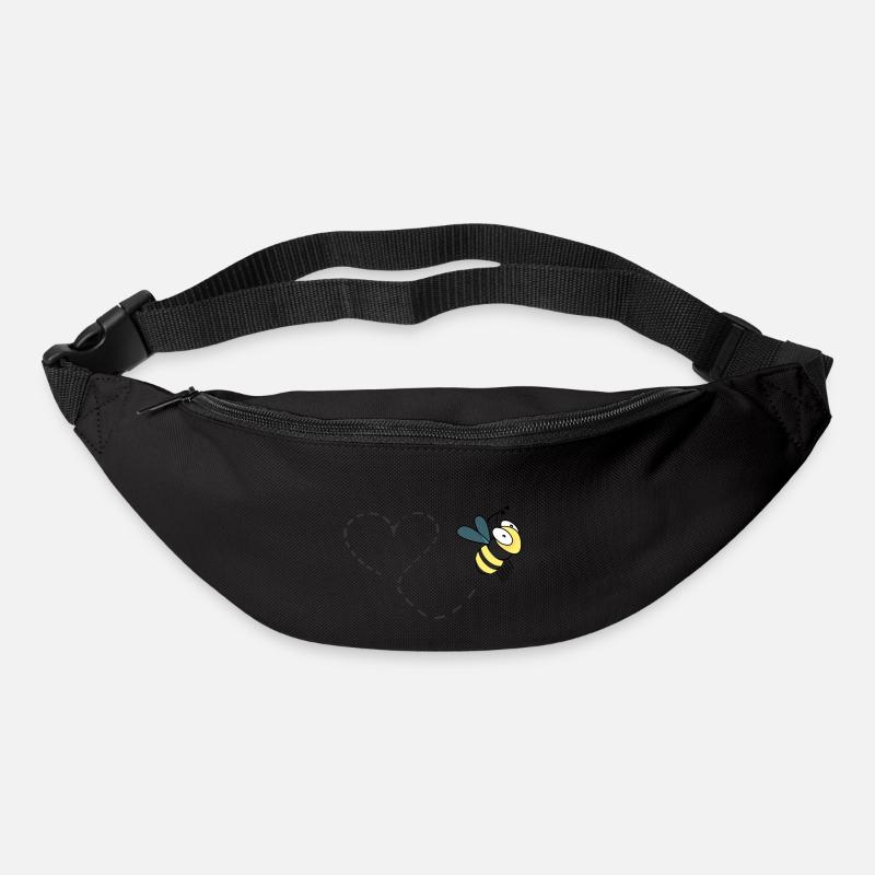 Biene Herz - Gürteltasche - Schwarz