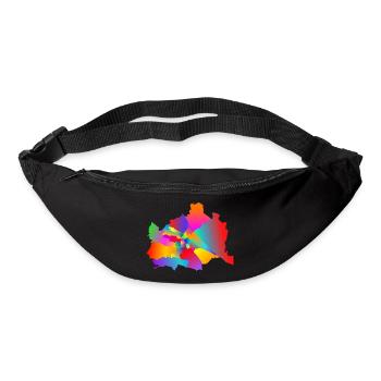 Vienne colorée, tolérante Vienne, Wiener Bezirke - Sac banane - noir - Devant