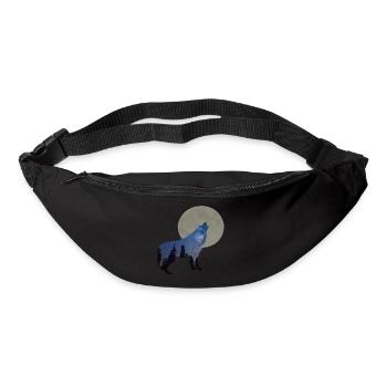 Wolfsmoon Wolf mond moon nature Natur Wald wood - Gürteltasche - Schwarz - Vorne