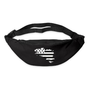 carte Bretagne drapeau Breizh - Sac banane - noir - Devant