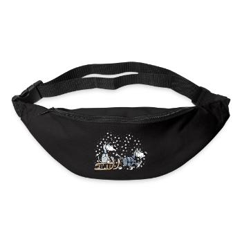 Schlittenhunde im Schnee - Gürteltasche - Schwarz - Vorne