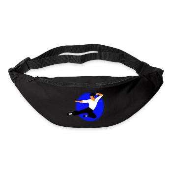 Karate Flying Kick in Blue Circle - Bum bag - black - Front