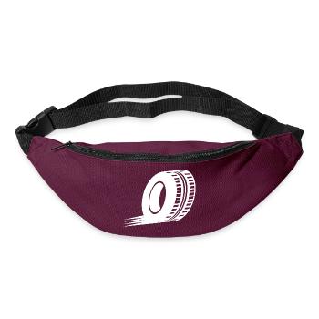 Icône de pneu / pneu simple blanc - Sac banane - bordeaux  - Devant