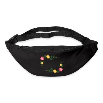 Flowers wreath frame - Bum bag - black - Front