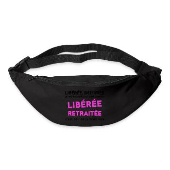 Libérée Retraitée Cadeau Humour Personnalisé - Sac banane - noir - Devant