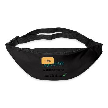 Pass politesse à utiliser sans modération - Sac banane - noir - Devant