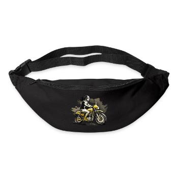 Frau auf Motorrad - Gürteltasche - Schwarz - Vorne