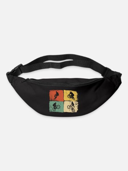 Silhouettes de quad sur blocs de couleur - Sac banane - noir