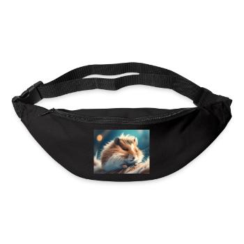 Animaux mignons en hibernation – hamster - Sac banane - noir - Devant