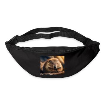 Animaux mignons en hibernation – marmotte - Sac banane - noir - Devant