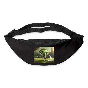 cute little green retro vintage alien everyday - Bum bag - black - Front