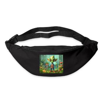 mignon petit vertjardin de travail extraterrestre vintage - Sac banane - noir - Devant
