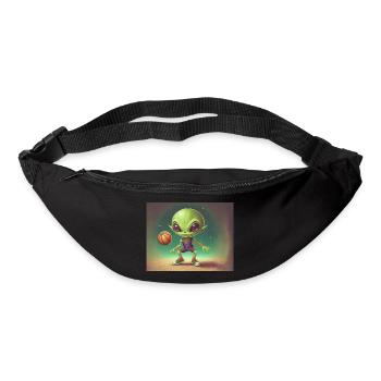 niedliches kleines grünes retro vintage alien basketball - Gürteltasche - Schwarz - Vorne