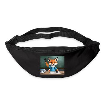 Niedlicher kleiner Unhold, Fuchs, der seine Hand hebt - Gürteltasche - Schwarz - Vorne