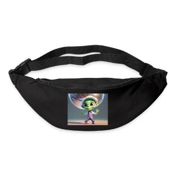 cute little green retro vintage alien dancing - Bum bag - black - Front