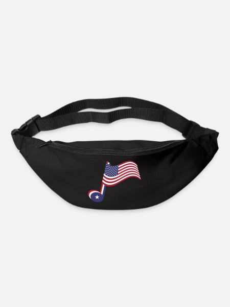 Country-Musik-Note und Spangled-Banner - Gürteltasche - Schwarz