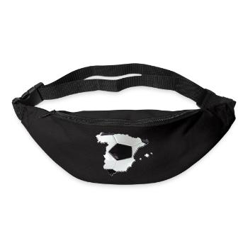 Espagne | Vrai football | Carte - Sac banane - noir - Devant