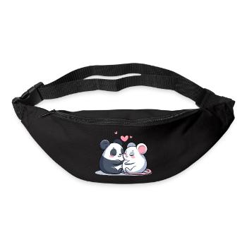 Câlins Panda Et Souris Amoureux - Sac banane - noir - Devant