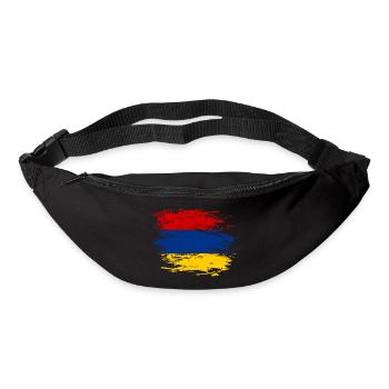 Drapeau de l'Arménie utilisé - Sac banane - noir - Devant