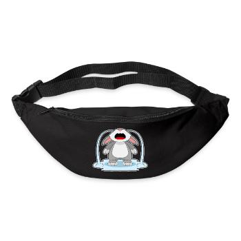 Lapin triste - Sac banane - noir - Devant