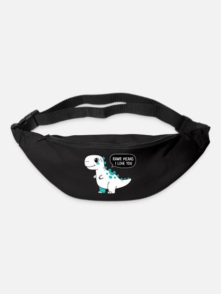 Rawr bedeutet, dass ich dich liebe - Gürteltasche - Schwarz