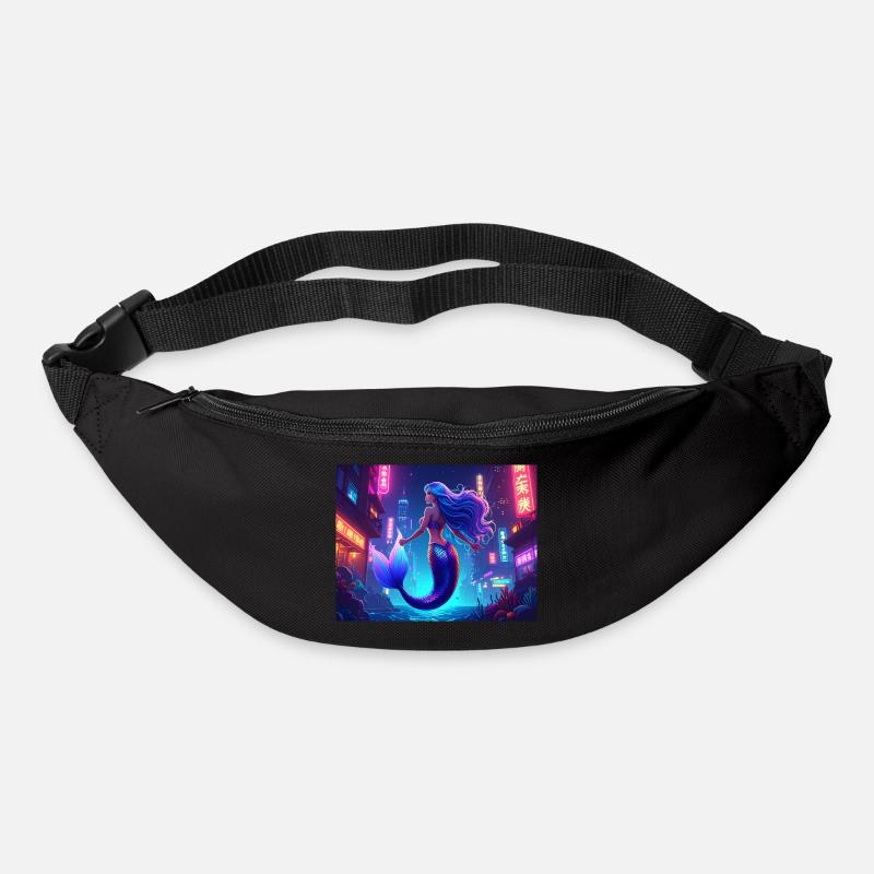 Cyber Mermaid – Neon Ocean Queen - Gürteltasche - Schwarz