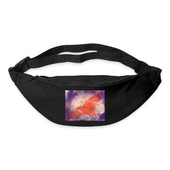 Mystical red bat in watercolor style - Bum bag - black - Front