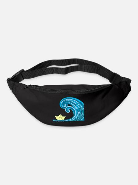 Paper Boat & Ocean - Gürteltasche - Schwarz