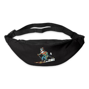 Skiing Dog Winter Sports Funny Slope Hero - Bum bag - black - Front
