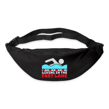 La vie dans la piscine flottante à toute vitesse, drôle de diction - Sac banane - noir - Devant