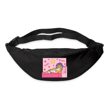 Pink Tiger Lounge mit Herzen und Haarlockenwicklern - Gürteltasche - Schwarz - Vorne