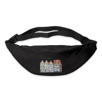Bremer Markt Fassaden handgezeichnet - Gürteltasche - Schwarz - Vorne