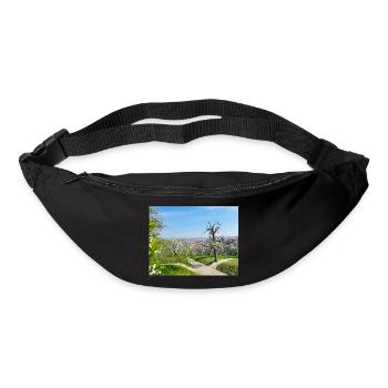 Spring view with a blooming orchard - Bum bag - black - Front