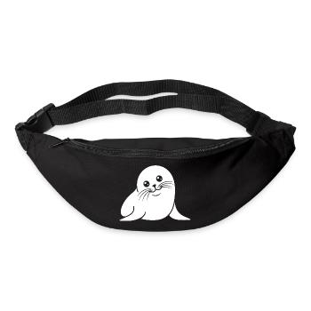 Baby Robbe Silhouette niedliches Tiermotiv - Gürteltasche - Schwarz - Vorne
