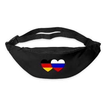 Deutschland Russland Flagge Herz - Gürteltasche - Schwarz - Vorne