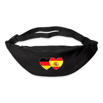 Allemagne Espagne Drapeau Cœur - Sac banane - noir - Devant