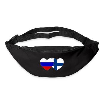 Russie Finlande Drapeau Cœur - Sac banane - noir - Devant