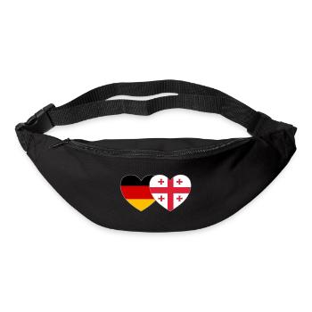 Deutschland Georgien Flagge Herz - Gürteltasche - Schwarz - Vorne