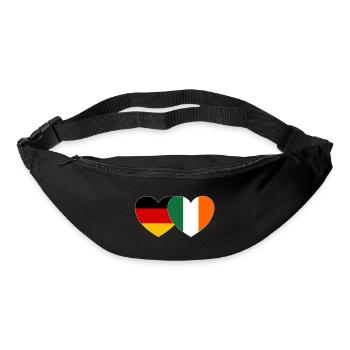 Deutschland Irland Flagge Herz - Gürteltasche - Schwarz - Vorne