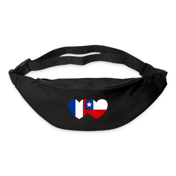 Frankreich Chile Flagge Herz - Gürteltasche - Schwarz - Vorne