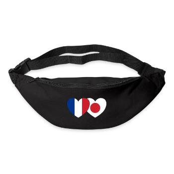France Japan Flag Heart - Bum bag - black - Front