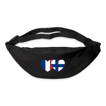 France Finland Flag Heart - Bum bag - black - Front